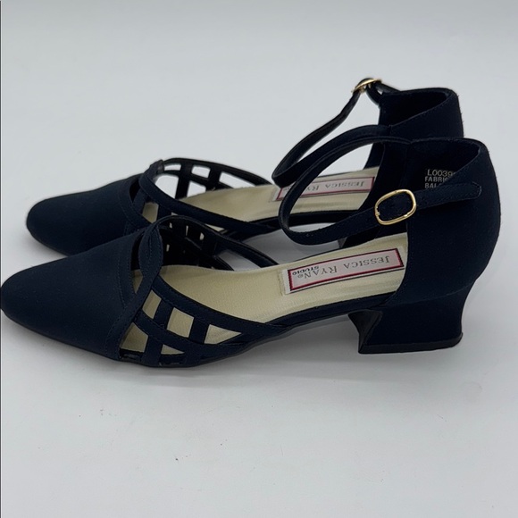 Jessica Ryan Navy Blue Heels with Ankle Straps Size 7.5 - Picture 3 of 9